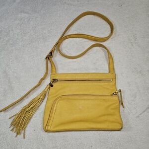 Hobo Mustard Yellow Leather Tote Purse.